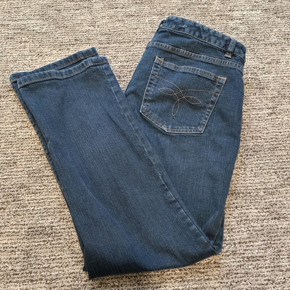 Chaps Denim Jeans Size 10p Madden‎ Straight Leg Dark Wash 10 Petite